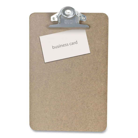 Recycled Hardboard Clipboard, 1" Clip Capacity, Holds 5.5 x 8.5 Sheets, Brown