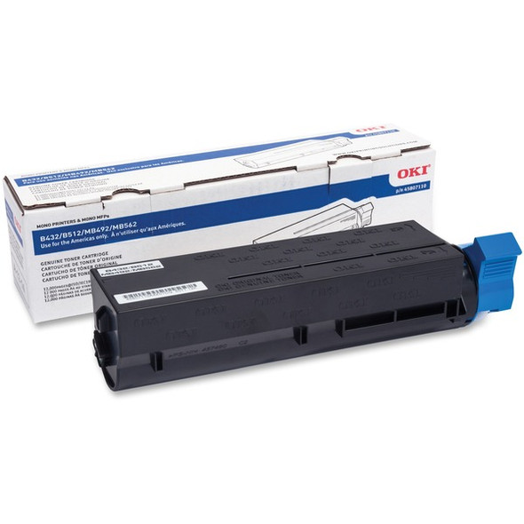 Oki Original Toner Cartridge - LED - 12000 Pages - Black - 1 Each