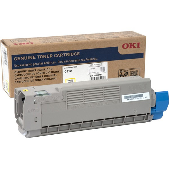 Oki Original LED Toner Cartridge - Yellow - 1 Each - 6000 Pages