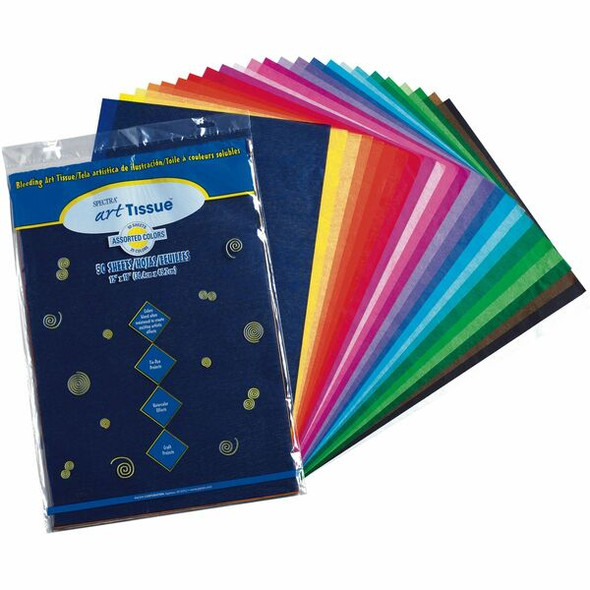 Spectra Art Tissue Paper Assortment - 12" x 18" - Assorted - For Art Project - 50 - 50 / Pack