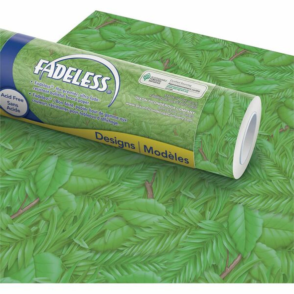 Fadeless Bulletin Board Paper Rolls - Classroom, Door, File Cabinet, School, Home, Office Project, Display, Table Skirting, Party, Decoration - 48"Width x 50 ftLength - 1 Roll - Tropical Foliage - Paper