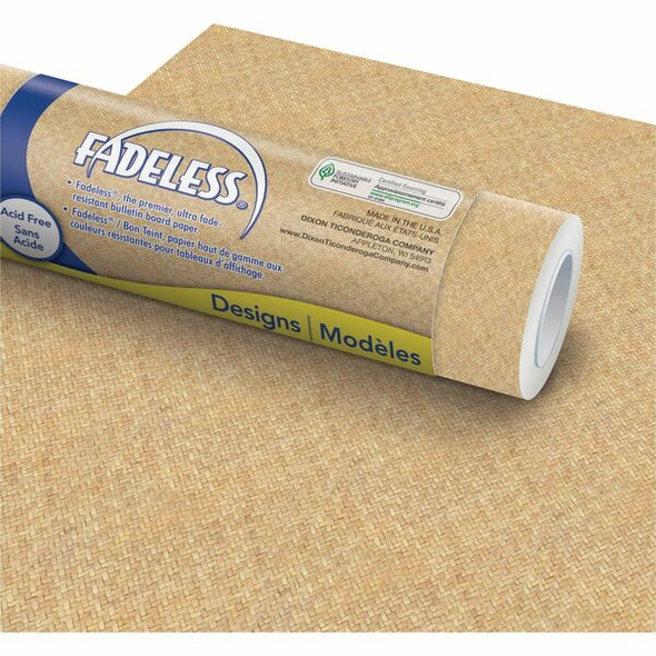 Fadeless Bulletin Board Paper Rolls - Art Project, Craft Project, School, Home, Office Project - 48"Width x 50 ftLength - 50 lb Basis Weight - 1 Each - Brown