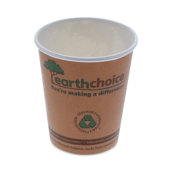 EarthChoice Compostable Paper Cup,, 8 oz, Orange, 1,000/Carton