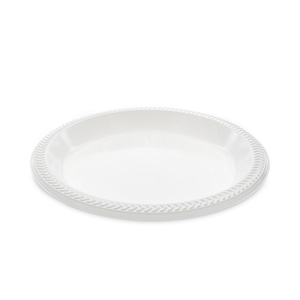 Meadoware Impact Plastic Dinnerware, Plate, 10.25" dia, White, 500/Carton