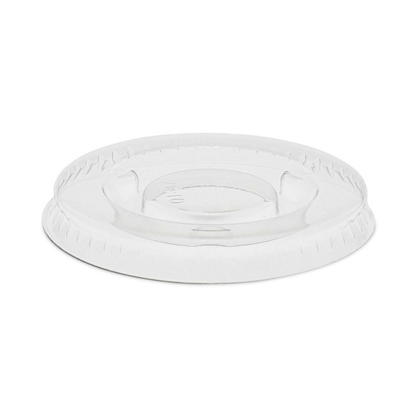 Plastic Portion Cup Lid, Fits 0.5 oz to 1 oz Cups, Clear, 100/Sleeve, 25 Sleeves/Carton