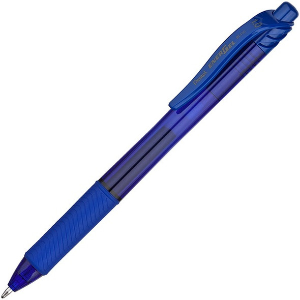 EnerGel EnerGel-X Retractable Gel Pens - Bold Pen Point - 1 mm Pen Point Size - Refillable - Retractable - Blue Gel-based Ink - Blue Barrel - Metal Tip - 12 / Box