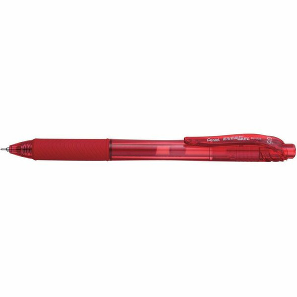 EnerGel EnerGel-X Retractable Gel Pens - Fine Pen Point - 0.5 mm Pen Point Size - Needle Pen Point Style - Refillable - Retractable - Red Gel-based Ink - Red Barrel - 1 Dozen