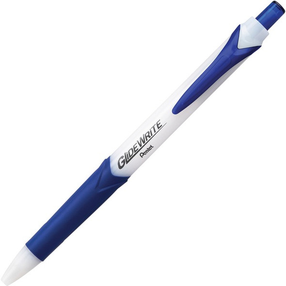 Pentel GlideWrite 1.0mm Ballpoint Pen - 1 mm Pen Point Size - Blue Gel-based Ink - 12 / Pack