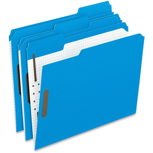 Pendaflex 1/3 Tab Cut Letter Recycled Top Tab File Folder - 8 1/2" x 11" - 2" Expansion - 2 Fastener(s) - 2" Fastener Capacity for Folder - Top Tab Location - Assorted Position Tab Position - Blue - 10% Recycled - 50 / Box