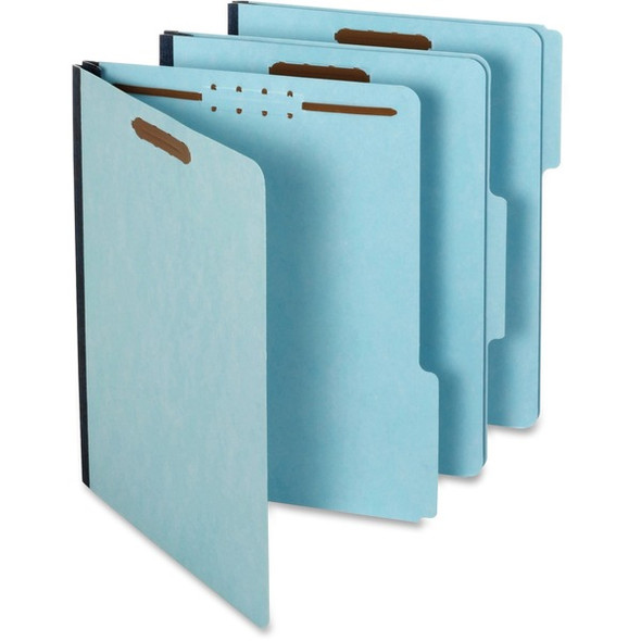 Pendaflex 1/3 Tab Cut Letter Recycled Classification Folder - 8 1/2" x 11" - 1" Expansion - 2 Fastener(s) - 2" Fastener Capacity for Folder - Top Tab Location - Assorted Position Tab Position - Pressboard - Blue - 60% Recycled - 25 / Box