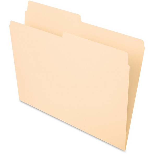 Pendaflex Essentials 1/2 Tab Cut Letter Recycled Top Tab File Folder - 8 1/2" x 11" - 3/4" Expansion - Top Tab Location - Assorted Position Tab Position - Manila - Manila - 10% Recycled - 100 / Box