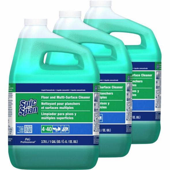 Spic and Span Floor and Multi-Surface Cleaner - Concentrate - 128 fl oz (4 quart) - 3 / Carton - Green