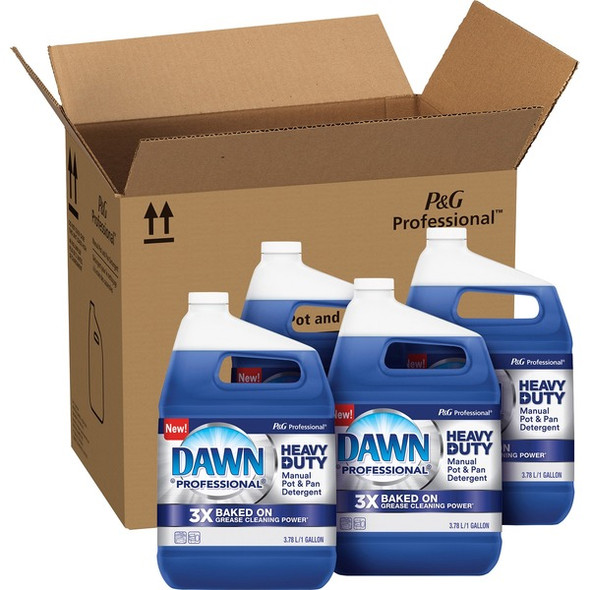 Dawn Manual Pot/Pan Detergent - 128 fl oz (4 quart) - 4 / Carton - Blue