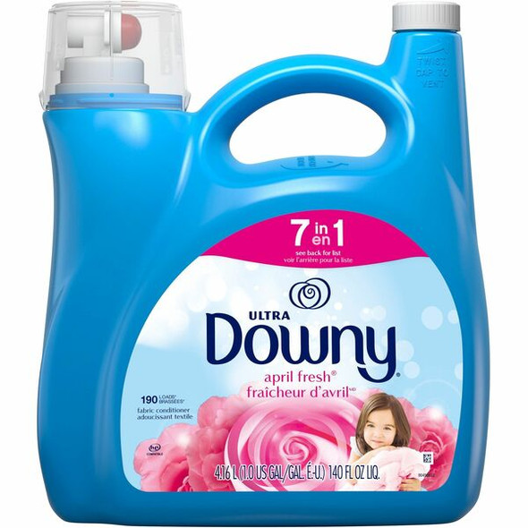 Downy Ultra Fabric Conditioner - 140 oz (8.75 lb) - April Fresh Scent - 1 Bottle - Light Blue