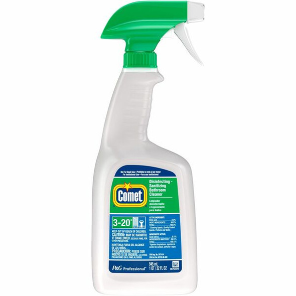 Comet Disinfecting Bath Cleaner - Ready-To-Use - 32 fl oz (1 quart) - Citrus Scent - 1 Bottle - Green