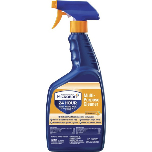 Microban Professional Multipurpose Clean Spray - Ready-To-Use - 32 fl oz (1 quart) - Citrus Scent - 1 Bottle - Multi