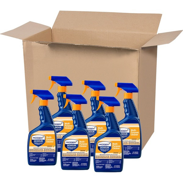 Microban Professional Multipurpose Clean Spray - Ready-To-Use - 32 fl oz (1 quart) - Citrus Scent - 6 / Carton - Multi