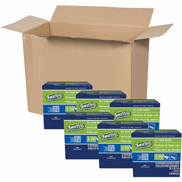 Swiffer Sweeper Dry Cloths Refill - Cloth - White - 32 Per Box - 6 / Carton