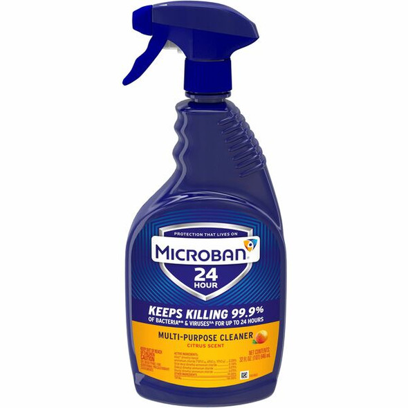 Microban Professional Multi-Purpose Cleaner, Citrus Scent - 32 fl oz (1 quart) - Citrus Scent - 1 Each