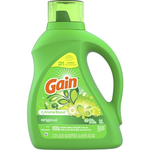 Gain Detergent With Aroma Boost - 92 fl oz (2.9 quart) - Original Scent - 1 Bottle - Green