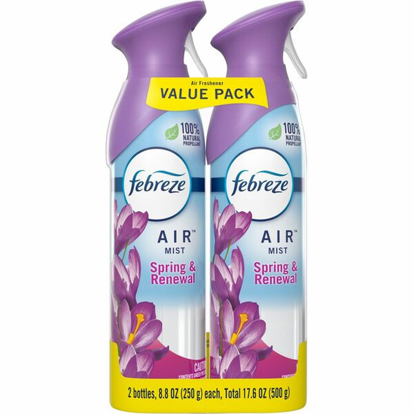 Febreze Air Spring/Renewal Spray Packs - Liquid - 8.8 fl oz (0.3 quart) - Spring & Renewal - 12 / Carton - Odor Neutralizer, VOC-free