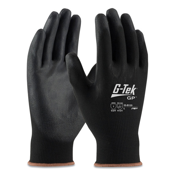 GP Polyurethane-Coated Nylon Gloves, X-Large, Black, 12 Pairs
