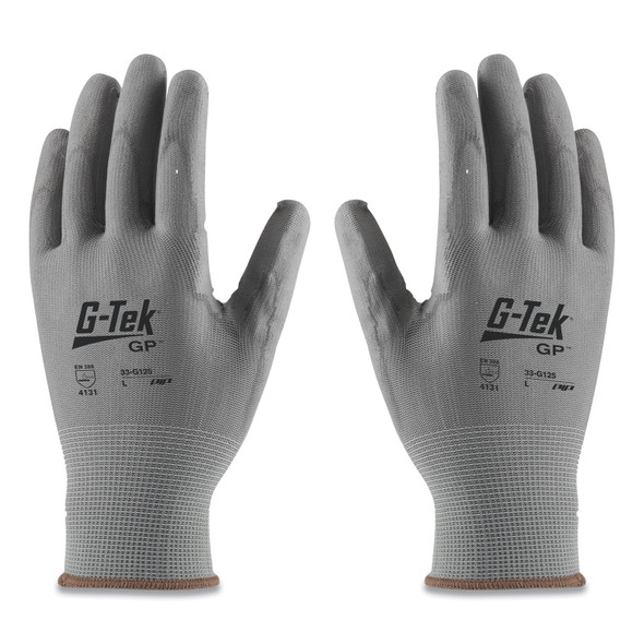 GP Polyurethane-Coated Nylon Gloves, Small, Gray, 12 Pairs