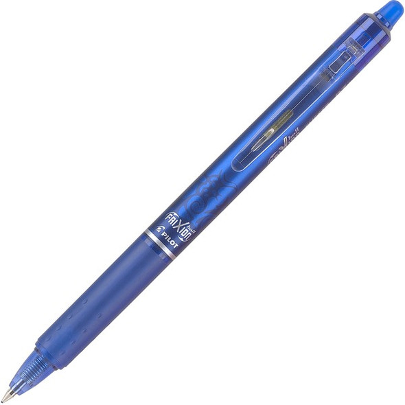 Pilot FriXion .7mm Clicker Erasable Gel Pens - Fine Pen Point - 0.7 mm Pen Point Size - Retractable - Blue Gel-based Ink - 1 Dozen