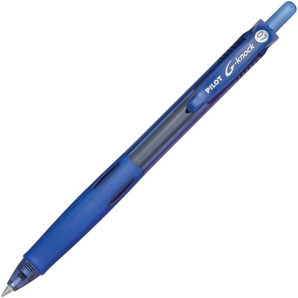 Pilot BeGreen G-Knock Retractable Gel Ink Pens - Fine Pen Point - 0.7 mm Pen Point Size - Refillable - Retractable - Blue Gel-based Ink - Blue Barrel - 1 Dozen