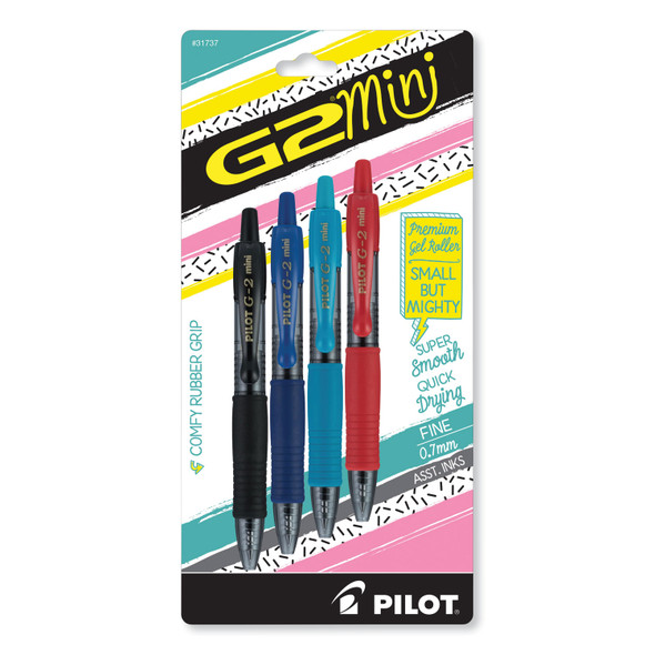 G2 Mini Gel Pen, Retractable, Fine 0.7 mm, Assorted Ink and Barrel Colors, 4/Pack