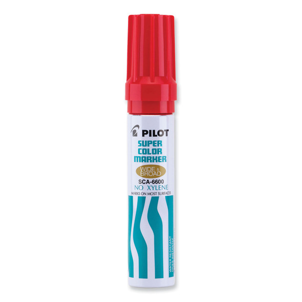 Jumbo Refillable Permanent Marker, Broad Chisel Tip, Red