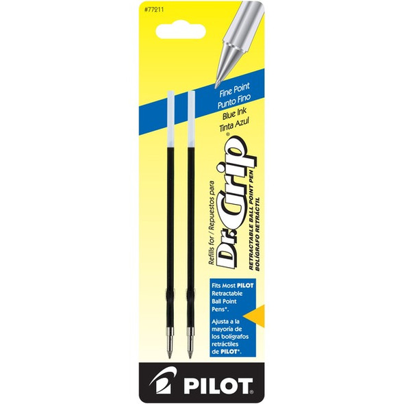 Pilot Dr. Grip Retractable Pen Refills - 0.70 mm, Fine Point - Blue Ink - 2 / Pack