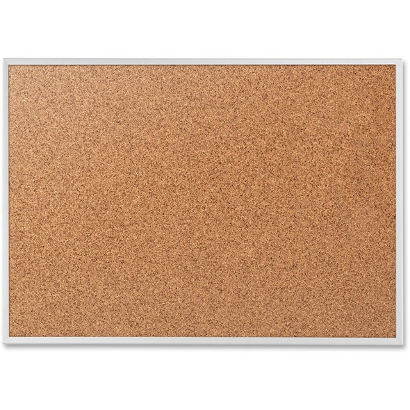 Quartet Classic Series Bulletin Board - 24" Height x 36" Width - Brown Natural Cork Surface - Heavy-gauge, Self-healing, Heavy Duty - Silver Aluminum Frame - 1 Each