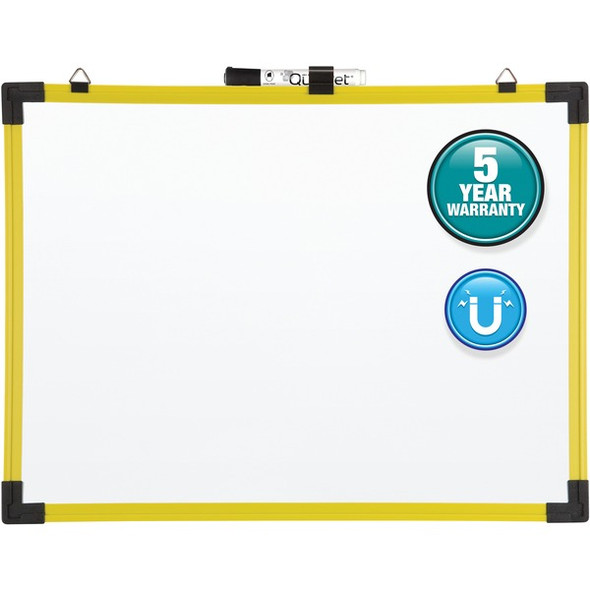Quartet Industrial Magnetic Whiteboard - 48" (4 ft) Width x 36" (3 ft) Height - White Painted Steel Surface - Bright Yellow Aluminum Frame - Rectangle - Horizontal - Magnetic - 1 Each