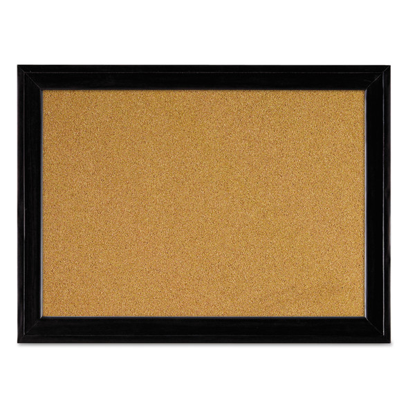 Cork Bulletin Board with Black Frame, 17 x 11, Tan Surface