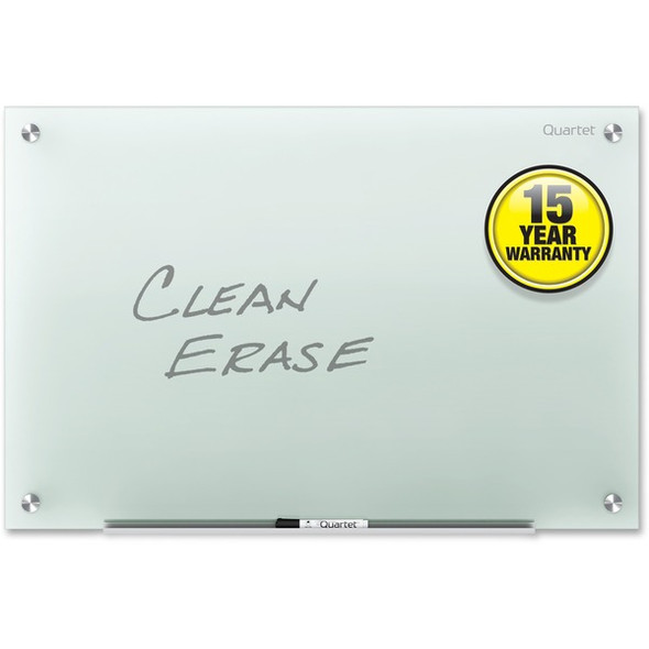 Quartet Infinity Glass Dry-Erase Whiteboard - 36" (3 ft) Width x 24" (2 ft) Height - Frost Tempered Glass Surface - Horizontal/Vertical - 1 Each