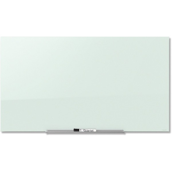 Quartet InvisaMount Magnetic Glass Dry-Erase Board - 50" (4.2 ft) Width x 28" (2.3 ft) Height - White Tempered Glass Surface - Horizontal - Magnetic - Assembly Required - 1 Each