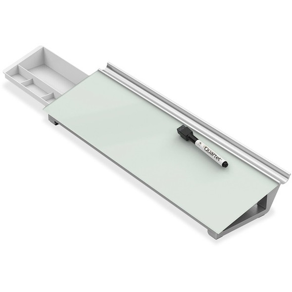 Quartet Glass Dry-Erase Desktop Computer Pad - 6" (0.5 ft) Width x 18" (1.5 ft) Height - White Glass Surface - Rectangle - Horizontal - 1 Each