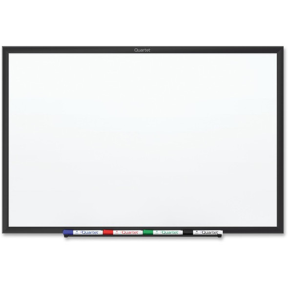 Quartet Classic Magnetic Whiteboard - 24" (2 ft) Width x 18" (1.5 ft) Height - White Painted Steel Surface - Black Aluminum Frame - Horizontal/Vertical - Magnetic - 1 Each