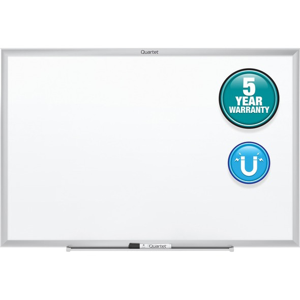 Quartet Classic Magnetic Whiteboard - 36" (3 ft) Width x 24" (2 ft) Height - White Painted Steel Surface - Silver Aluminum Frame - Horizontal/Vertical - Magnetic - 1 Each