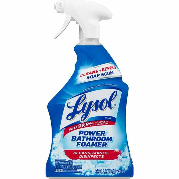 Lysol Bathroom Cleaner Spray - 32 fl oz (1 quart) - Fresh Scent - 12 / Carton - Clear