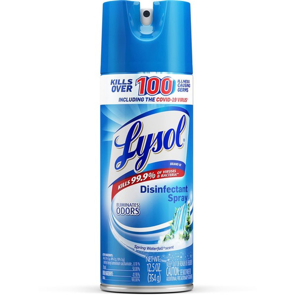Lysol Spring Waterfall Disinfectant Spray - Ready-To-Use - 12.5 fl oz (0.4 quart) - Spring Waterfall Scent - 1 Each - Clear