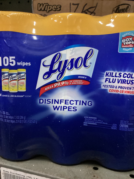 Wipes Disinfecting LYSOL 3 PK