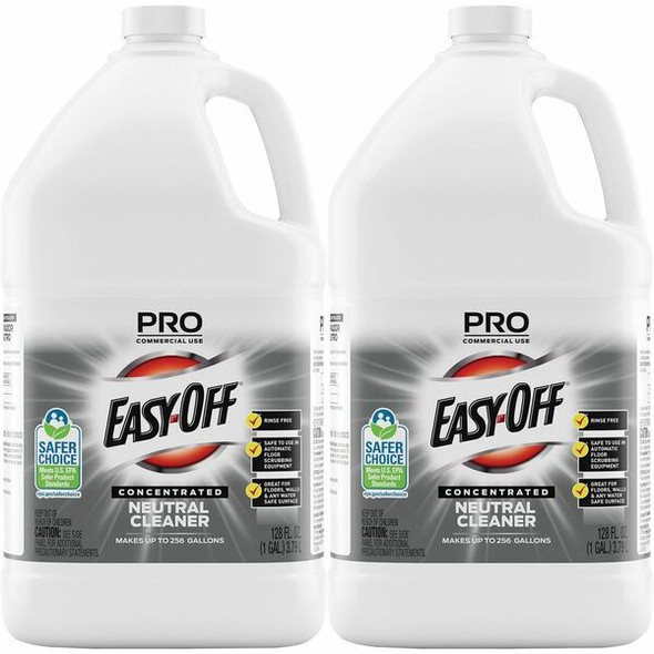 Professional Easy-Off Neutral Cleaner - For Multipurpose - Concentrate - 128 fl oz (4 quart) - Neutral Scent - 2 / Carton - Rinse-free, Non Alkaline, Phosphate-free, Ammonia-free - Blue