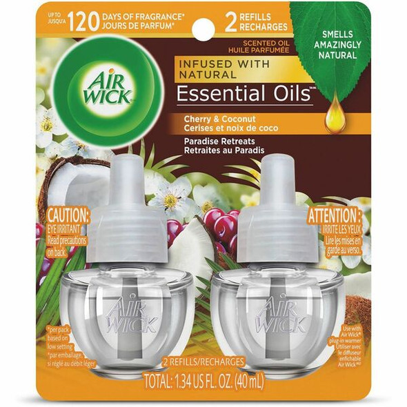 Air Wick Scented Oil Warmer Refill - Oil - 0.7 fl oz (0 quart) - Paradise Retreat - 60 Day - 2 / Pack - Wall Mountable, Long Lasting