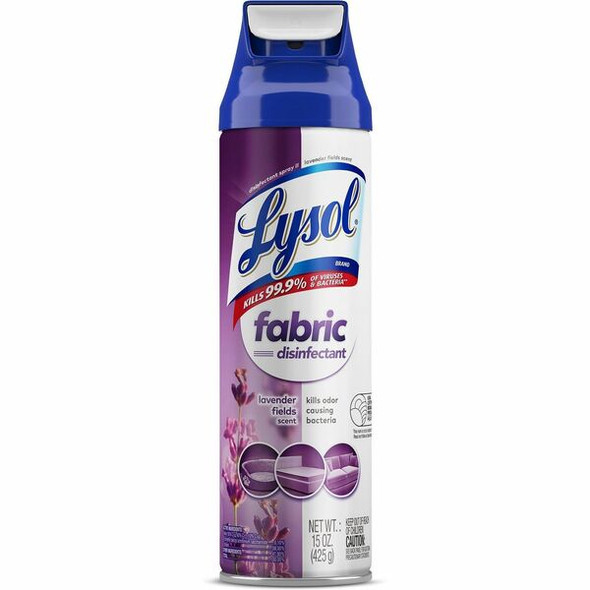Lysol Fabric Disinfectant Spray - 15 fl oz (0.5 quart) - Lavender Fields Scent - 1 Each - Clear