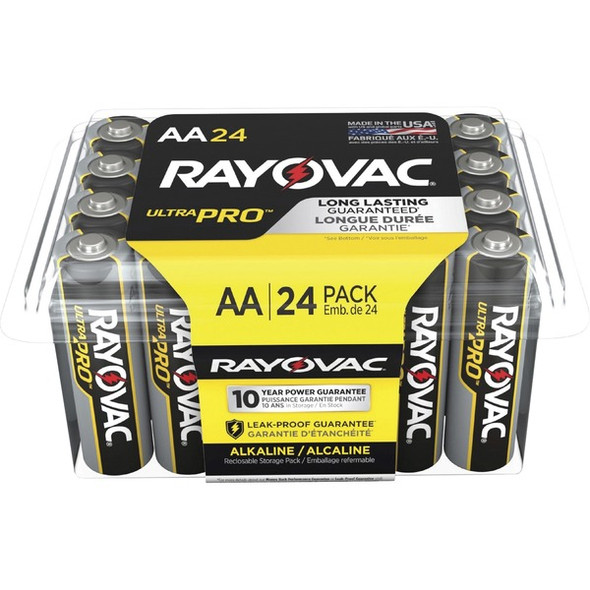 Rayovac Ultra Pro Alkaline AA Batteries - For Multipurpose - AA - 1.5 V DC - 24 / Pack