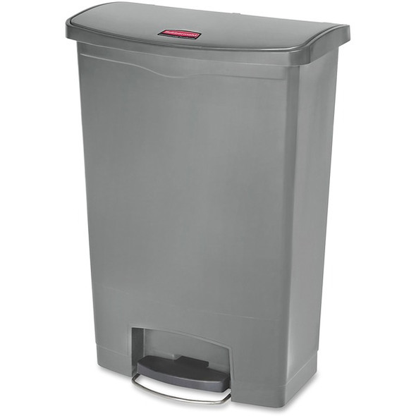 Rubbermaid Commercial Slim Jim 24-Gal Step-On Container - Step-on Opening - 24 gal Capacity - Durable, Damage Resistant, Smooth, Easy to Clean, Contoured Edge - 32.5" Height x 13.9" Width x 22.4" Depth - Plastic, Resin - Gray - 1 / Each