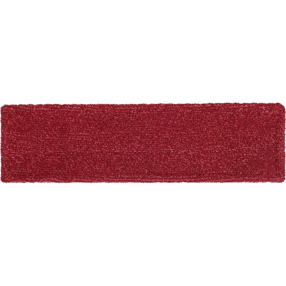 Rubbermaid Commercial Adaptable Flat Mop Microfiber Pad - 19.5" Length x 5.5" Depth - MicroFiber - Red - 1Each