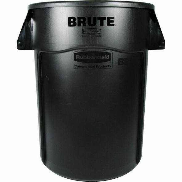 Rubbermaid Commercial Brute 44-Gallon Vented Utility Container - 44 gal Capacity - Round - Handle, Heavy Duty, Reinforced, UV Coated, Damage Resistant, Warp Resistant, Water Resistant - 31.5" Height x 24" Diameter - Plastic - Black - 1 Each